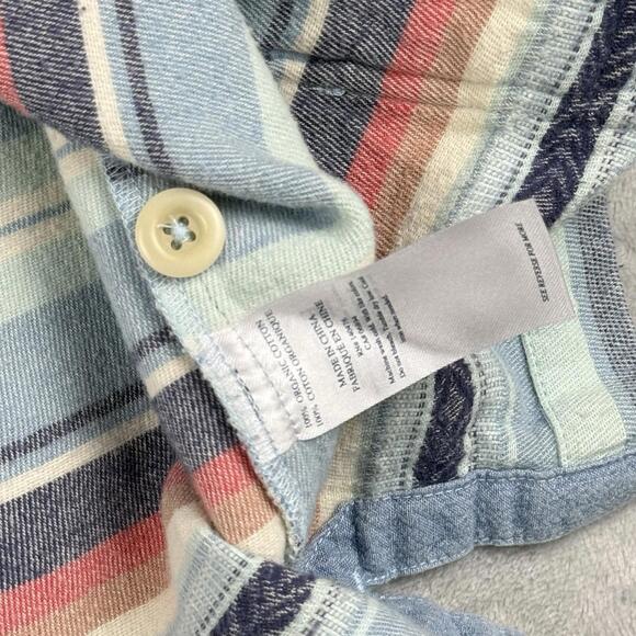 Faherty Baja Hoodie Mens M Striped Surf Beach Pullover Hooded Shirt Surf Coastal - Picture 7 of 9